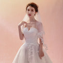Wedding Bridal Veils Tulle One Layer Flower Edge No Comb 1.5m White