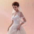 Bridal Wedding Veil One Layer Veil Lace Flower Edge 1.5m Wedding Accessories