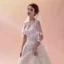 Bridal Wedding Veil One Layer Veil Lace Flower Edge 1.5m Wedding Accessories