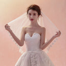 Bridal Wedding Veil One Layer Veil Lace Flower Edge 1.5m Wedding Accessories