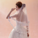 Bridal Wedding Veil One Layer Veil Lace Flower Edge 1.5m Wedding Accessories