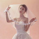 Bridal Wedding Veil One Layer Veil Lace Flower Edge 1.5m Wedding Accessories