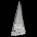 Women's Wedding Veil One Layer Veil Lace Flower Edge 1.5m Long White