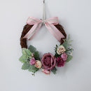Rattan Artificial Flower Wreath Front Door Wreath Wedding Decor Light Pink
