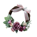 Rattan Artificial Flower Wreath Front Door Wreath Wedding Decor Light Pink