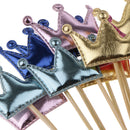 20 Pieces PU Crown Cake Topper Birthday Party Cupcake Picks Multi
