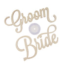 2 Pieces Shabby Chic Bride Groom Letters Wooden Decor Wedding Chair Sign