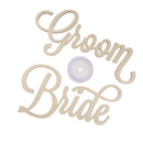 2 Pieces Shabby Chic Bride Groom Letters Wooden Decor Wedding Chair Sign