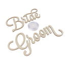 2 Pieces Shabby Chic Bride Groom Letters Wooden Decor Wedding Chair Sign