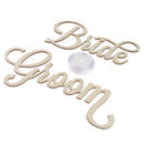 2 Pieces Shabby Chic Bride Groom Letters Wooden Decor Wedding Chair Sign