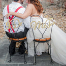 2 Pieces I Do Me Too Leaves Wooden Hanging Decor Wedding Chair Sign