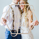 Thank You Wooden Sign in Hexagon Frame Wedding Party Chair Banner Photo Prop