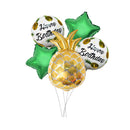 Pack of 5 Happy Birthday Pineapple Star Balloon Set Hawaiian Luau Party Supplies