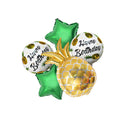 Pack of 5 Happy Birthday Pineapple Star Balloon Set Hawaiian Luau Party Supplies
