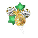 Pack of 5 Happy Birthday Pineapple Star Balloon Set Hawaiian Luau Party Supplies