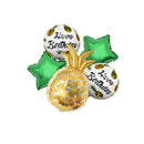 Pack of 5 Happy Birthday Pineapple Star Balloon Set Hawaiian Luau Party Supplies