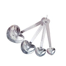 Pack of 4 Romantic Metal Heart Shape Measure Spoon Teaspoon Wedding Favor