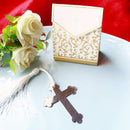 Silver Metal Cross Bookmark with Tassel Boxes Baby Shower Party Gift Favor