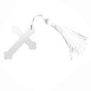 Silver Metal Cross Bookmark with Tassel Boxes Baby Shower Party Gift Favor