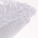 Romantic Rose Wedding Ring Pillow Satin Rhinestone Heart Decor Ring Cushion