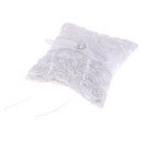Romantic Rose Wedding Ring Pillow Satin Rhinestone Heart Decor Ring Cushion