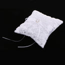 Romantic Rose Wedding Ring Pillow Satin Rhinestone Heart Decor Ring Cushion