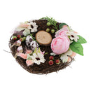 Vintage Bird Nest Shape Wedding Party Ring Bearer Artificial Flower Wedding Ring Holder