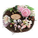 Vintage Bird Nest Shape Wedding Party Ring Bearer Artificial Flower Wedding Ring Holder