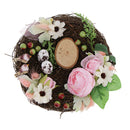 Vintage Bird Nest Shape Wedding Party Ring Bearer Artificial Flower Wedding Ring Holder