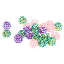 30 Pieces Rhinestone Spacer Crystal Clay Round Beads Jewelry Findings DIY Crafts Decoration