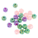 30 Pieces Rhinestone Spacer Crystal Clay Round Beads Jewelry Findings DIY Crafts Decoration
