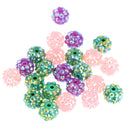 30 Pieces Rhinestone Spacer Crystal Clay Round Beads Jewelry Findings DIY Crafts Decoration