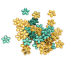 100 Pieces DIY Flower Petal Beads Crafts Wedding Party Jewelry Making Accessories Green & Yellow