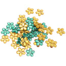 100 Pieces DIY Flower Petal Beads Crafts Wedding Party Jewelry Making Accessories Green & Yellow