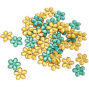 100 Pieces DIY Flower Petal Beads Crafts Wedding Party Jewelry Making Accessories Green & Yellow