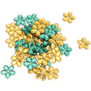 100 Pieces DIY Flower Petal Beads Crafts Wedding Party Jewelry Making Accessories Green & Yellow