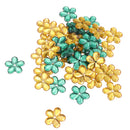 100 Pieces DIY Flower Petal Beads Crafts Wedding Party Jewelry Making Accessories Green & Yellow