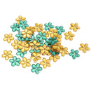 100 Pieces DIY Flower Petal Beads Crafts Wedding Party Jewelry Making Accessories Green & Yellow