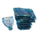 100 Pieces Drawstring Organza Pouch Candy Gifts Jewelry Bag Wedding Party Supplies Navy Blue