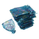 100 Pieces Drawstring Organza Pouch Candy Gifts Jewelry Bag Wedding Party Supplies Navy Blue