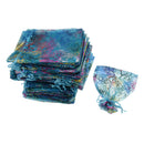 100 Pieces Coralline Candy Gifts Jewelry Bag Drawstring Organza Pouch Wedding Party Supplies Navy Blue