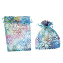 100 Pieces Coralline Candy Gifts Jewelry Bag Drawstring Organza Pouch Wedding Party Supplies Navy Blue