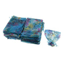 100 Pieces Coralline Candy Gifts Jewelry Bag Drawstring Organza Pouch Wedding Party Supplies Navy Blue
