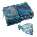 100 Pieces Coralline Candy Gifts Jewelry Bag Drawstring Organza Pouch Wedding Party Supplies Navy Blue