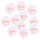 10 Pieces Latex White Balloons with Pink Bride To Be Printed for Wedding Bridal Shower Party Decoration