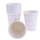 8 Pieces Disposable Foil Rose Gold Grid Cups Set 270ml Paper Cups