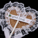 Love Heart Shape Lace Cupcake Picks Toppers for Birthday Wedding Decoration