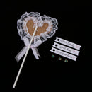 Love Heart Shape Lace Cupcake Picks Toppers for Birthday Wedding Decoration