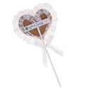 Love Heart Shape Lace Cupcake Picks Toppers for Birthday Wedding Decoration