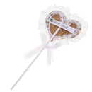 Love Heart Shape Lace Cupcake Picks Toppers for Birthday Wedding Decoration